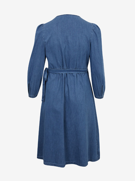 ONLY CARMAKOMA Γυναικείο μπλε denim wrap φόρεμα ONLY CARMAKOMA Irina