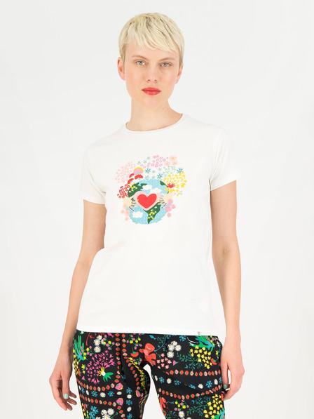 Blutsgeschwister Λευκό Blutsgeschwister Γυναικείο μπλουζάκι Planet Less Plastic T-Shirt