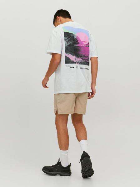 Jack & Jones Λευκό ανδρικό πουκάμισο Jack & Jones Digit printed