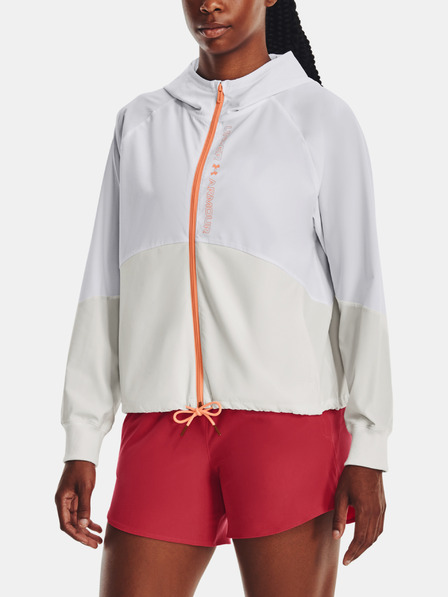 Under Armour Woven FZ Jacket-WHT Winter jacket