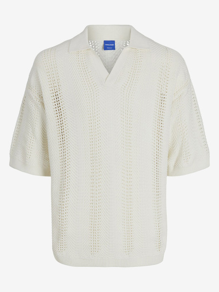 Jack & Jones Κρέμα Ανδρικό πουκάμισο πόλο Jack & Jones Wavy