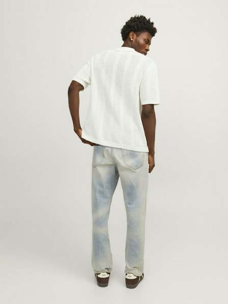 Jack & Jones Κρεμ ανδρικό πουκάμισο πόλο Jack & Jones Taormina