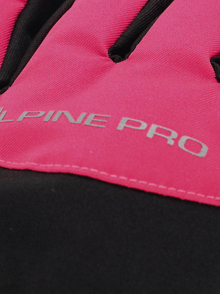 ALPINE PRO Ροζ και μαύρα γάντια για κορίτσια με μεμβράνη PTX ALPINE PRO Lordo