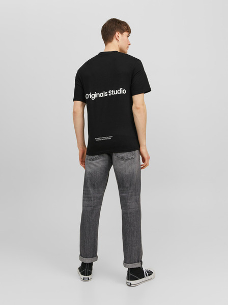 Jack & Jones Μαύρο ανδρικό πουκάμισο Jack & Jones Vesterbro