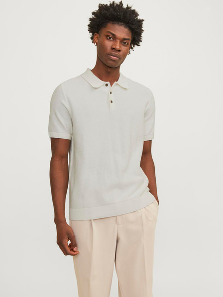 Jack & Jones Κρεμ ανδρικό πόλο Jack & Jones Blusandri